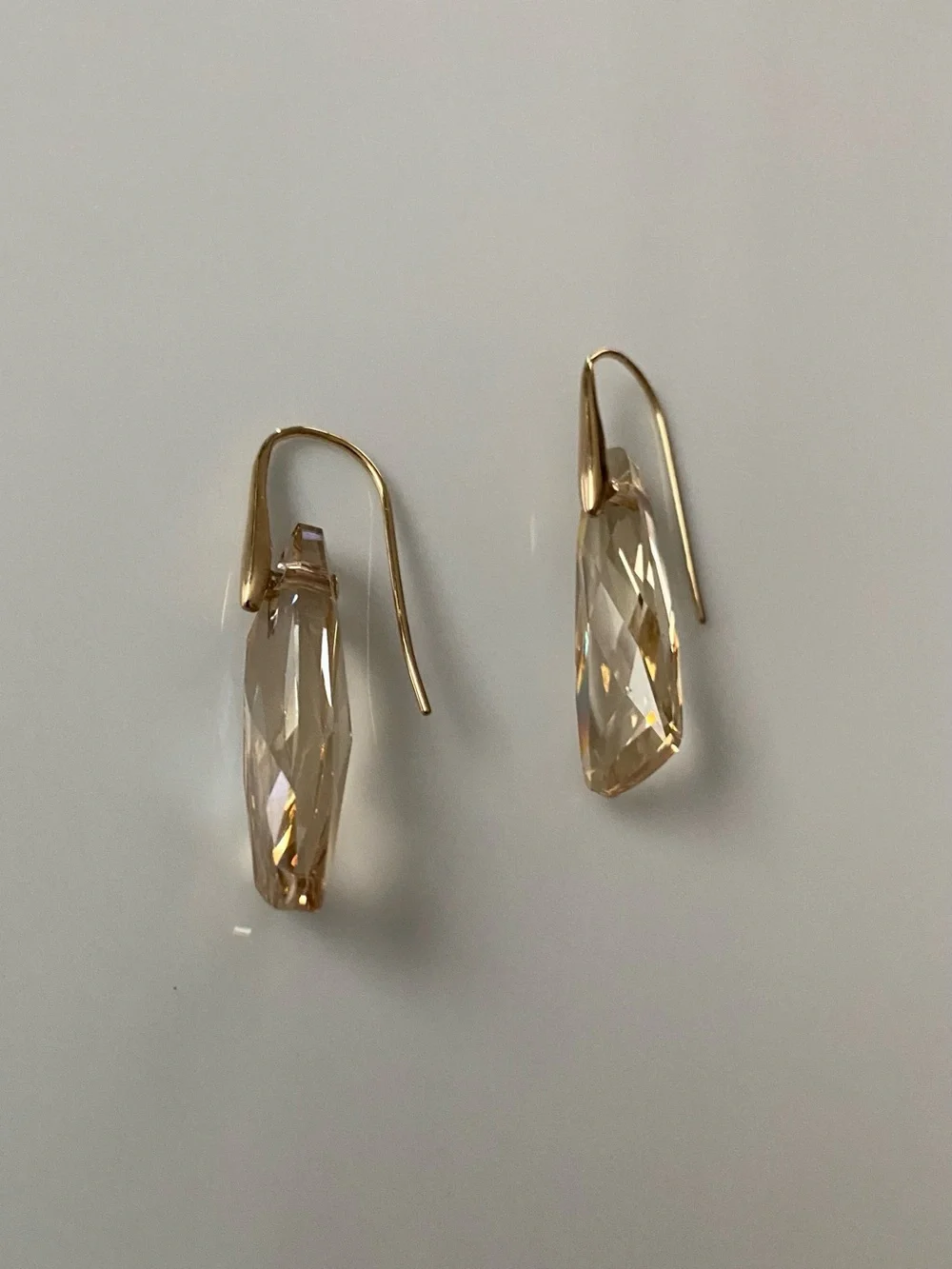 Swarovski Stonehenge Golden Crystal Drop Earrings